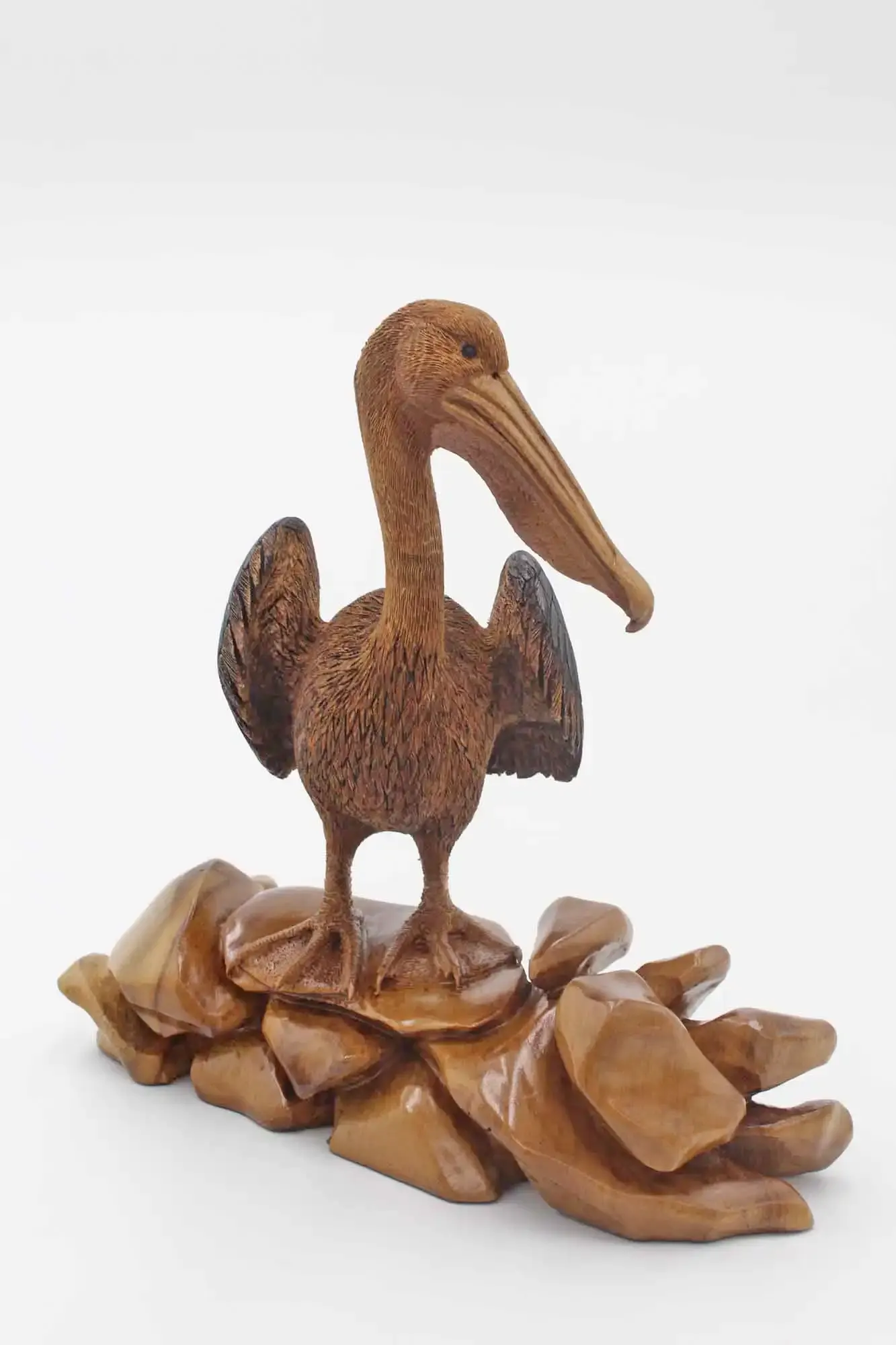 Brown Pelican woodcarving sculpture